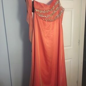Sequined orange gown